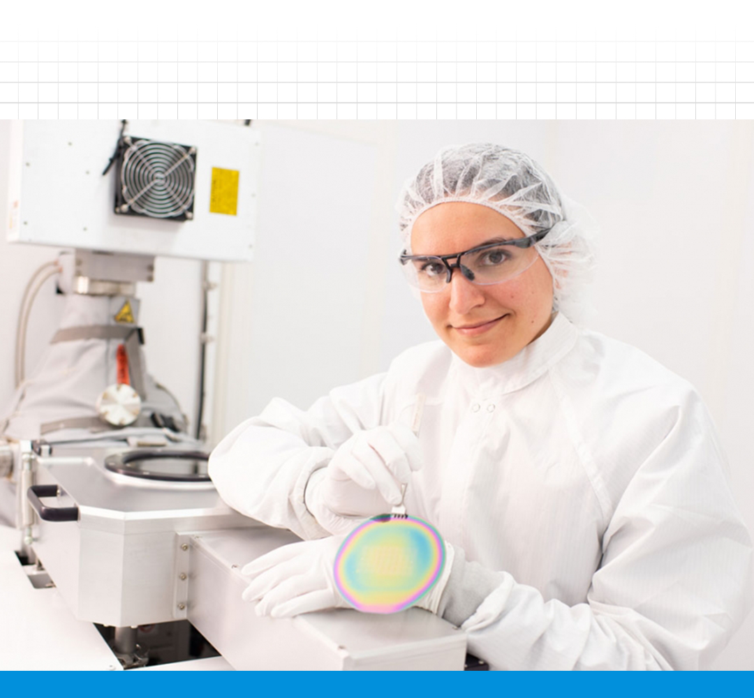 Dr. Adam working in clean room lab