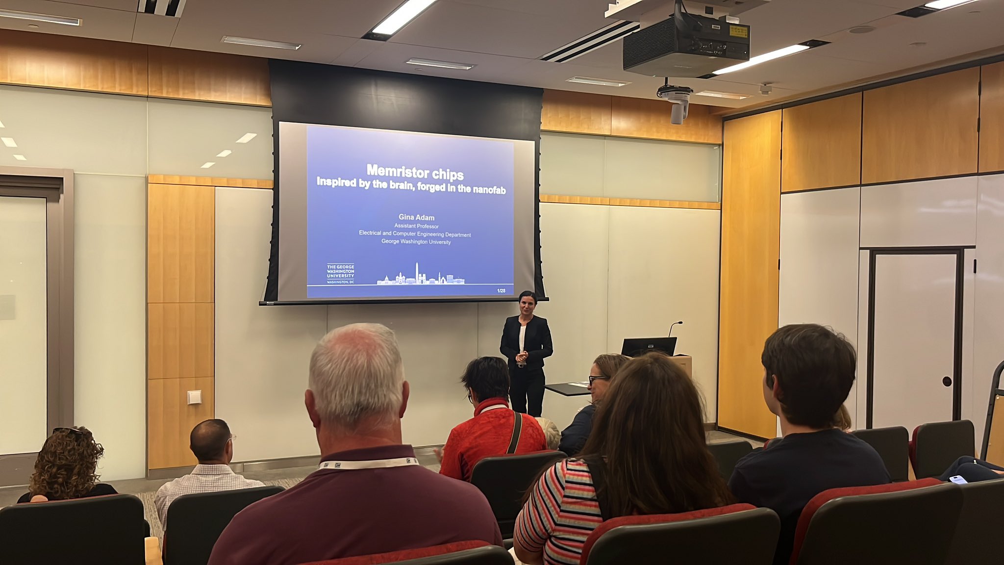 Professor Gina Adam giving her lecture