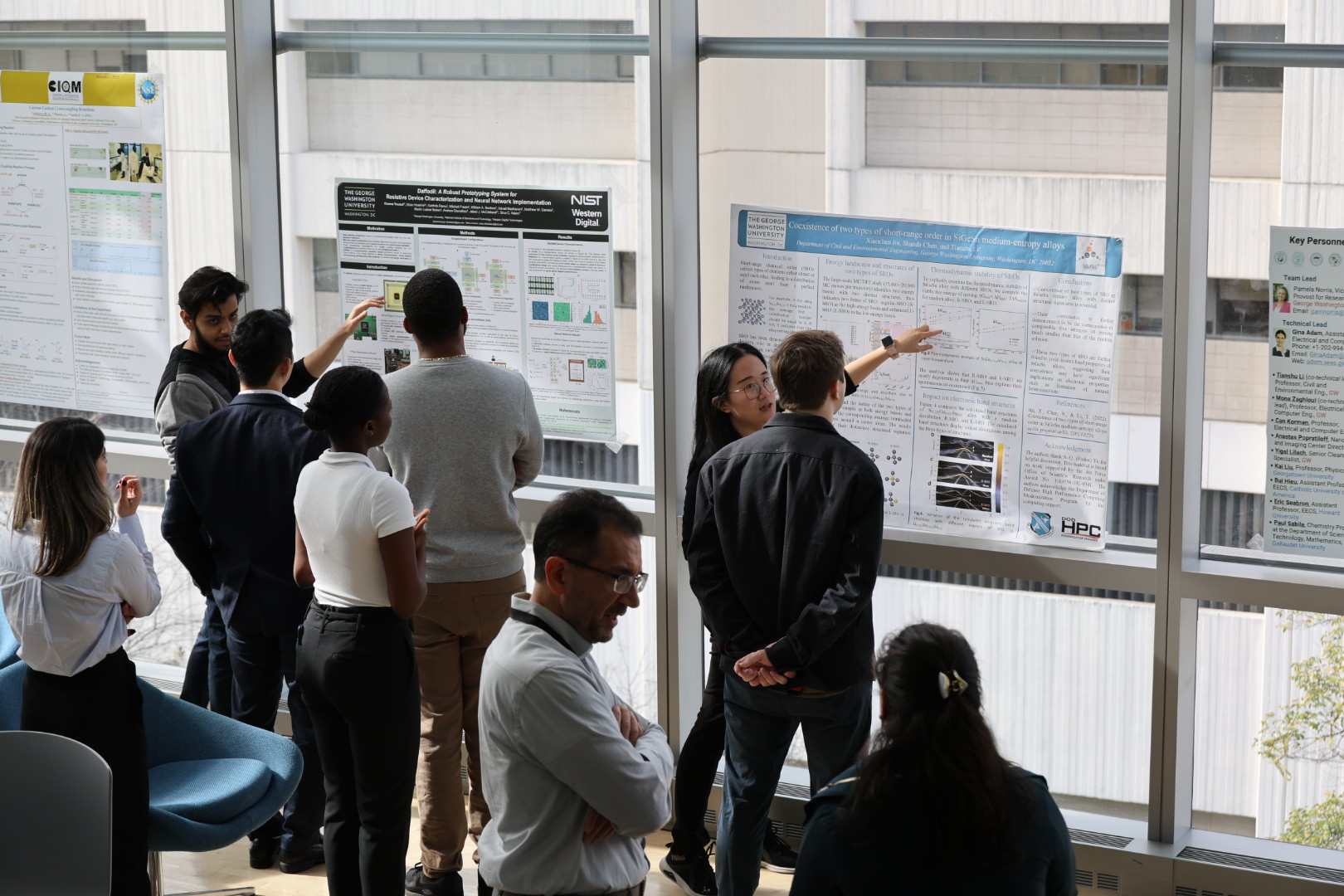 Students sharing their research