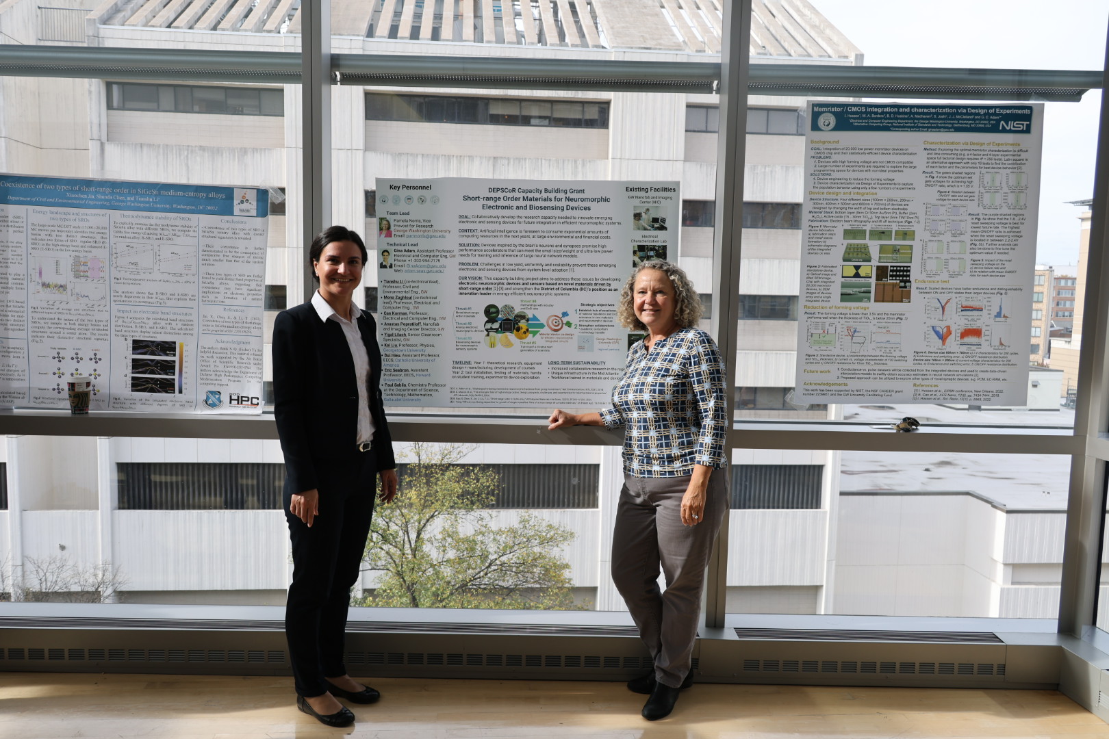 (left) Technical lead, Prof. Gina Adam, and (right) Team lead, vice provost for research and Prof. Pamela Norris.