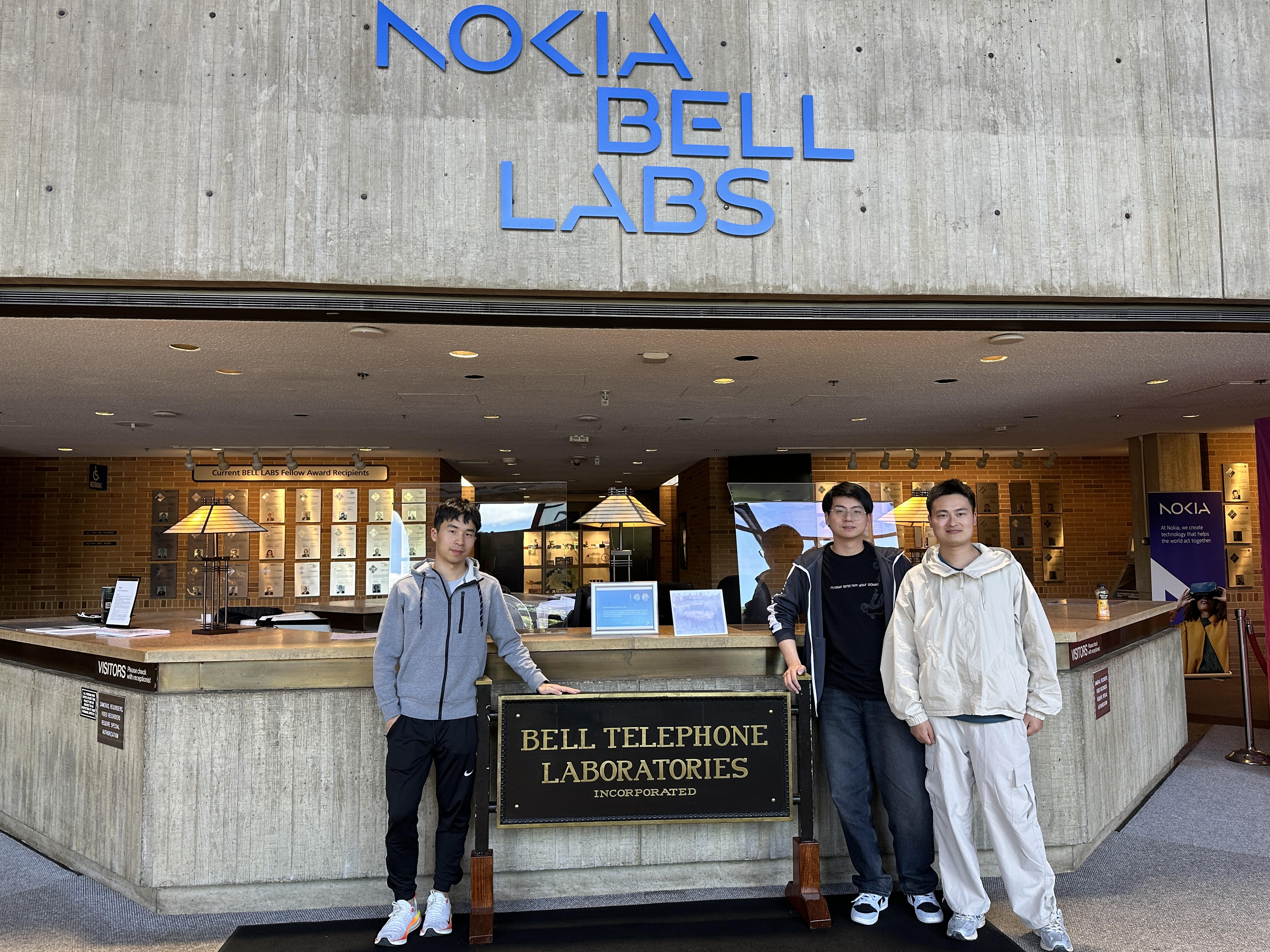 Zeyu Fang pictured with fellow interns at Nokia Bell Labs