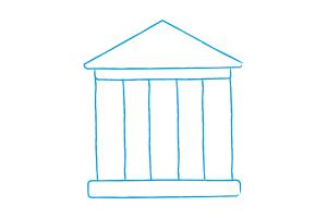 graphic of a building with columns