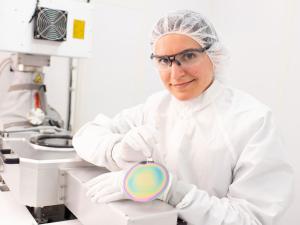 Professor Gina Adam in lab