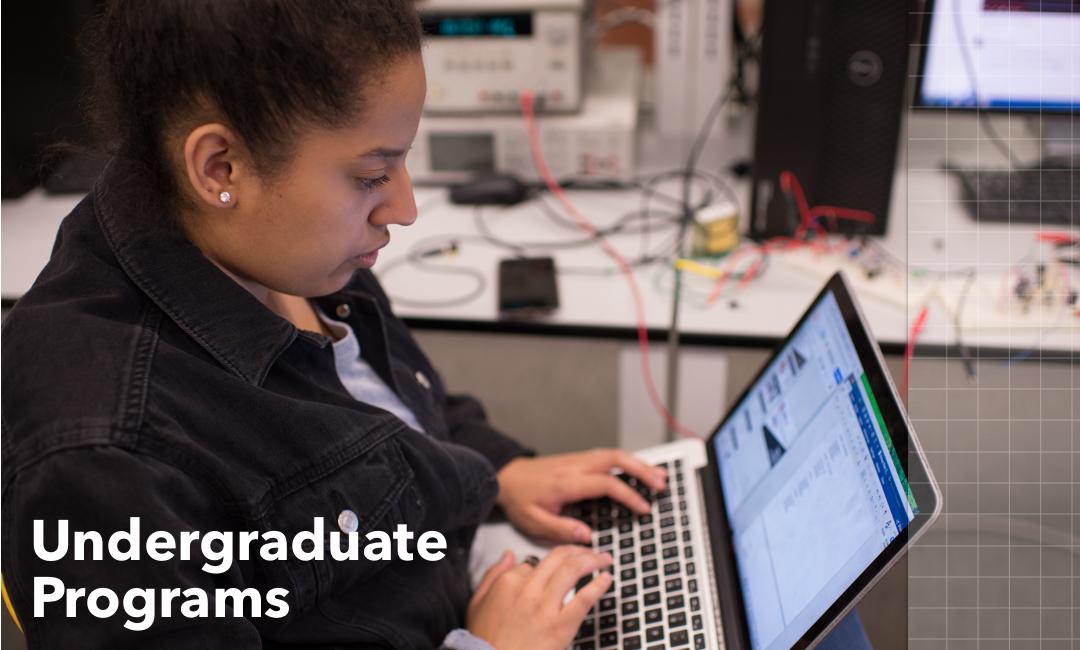 student working at computer