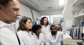 Student researchers in the lab